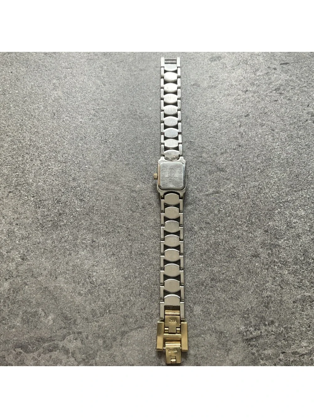 Beautiful Anne Klein Womens Tank Style Watch 18mm Two Tone Case And Band A6